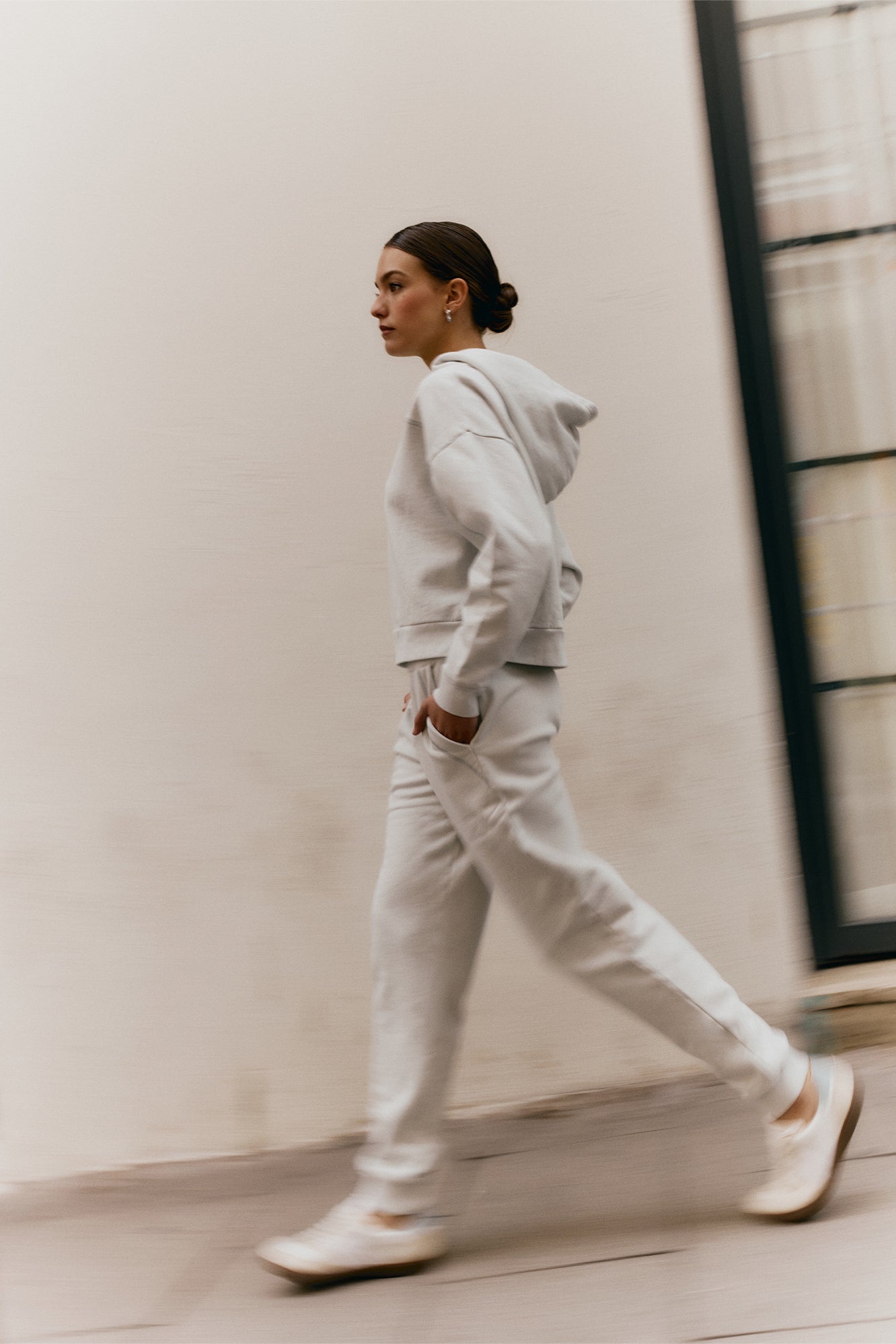 Grey Overlock hoodie