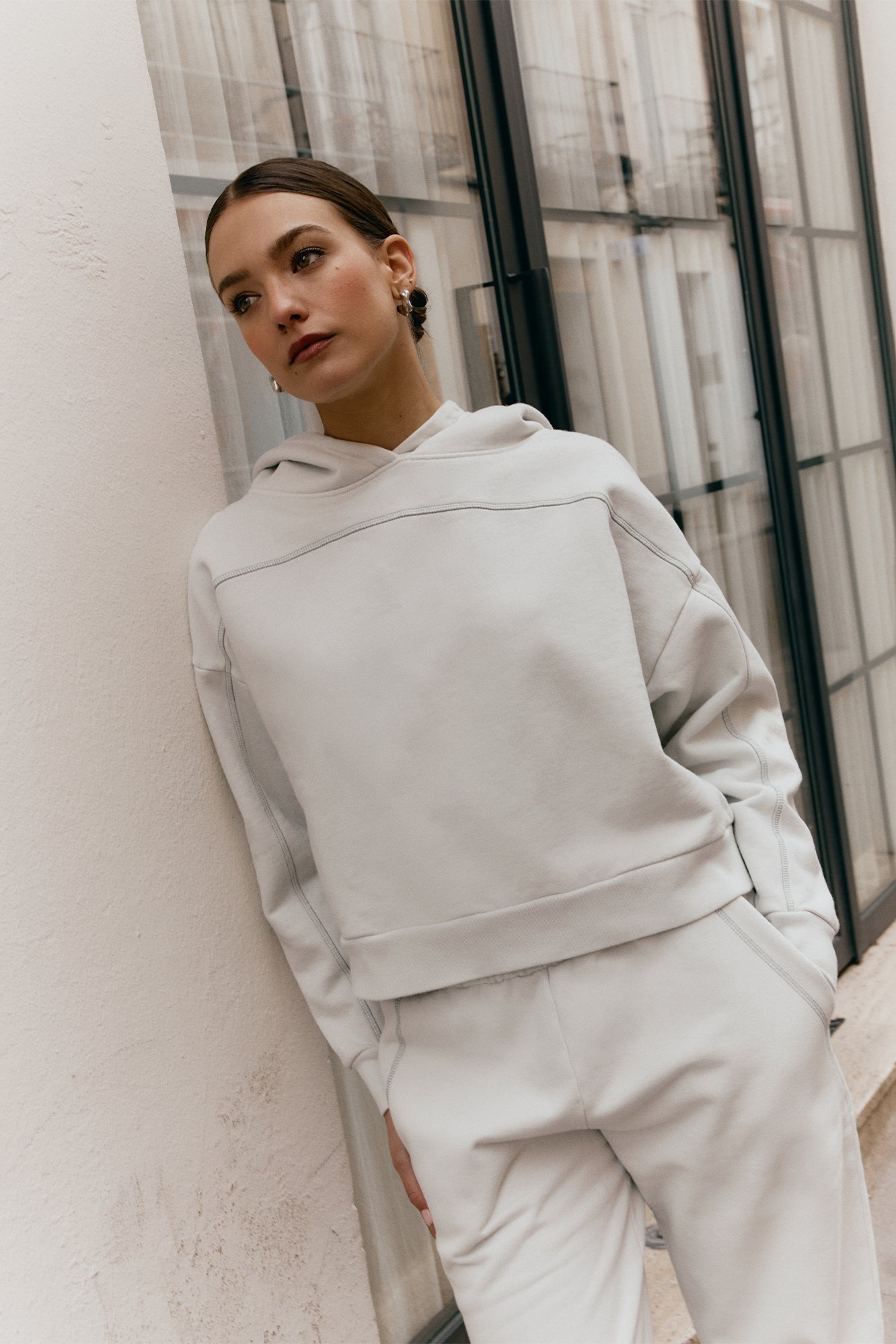 Grey Overlock pants