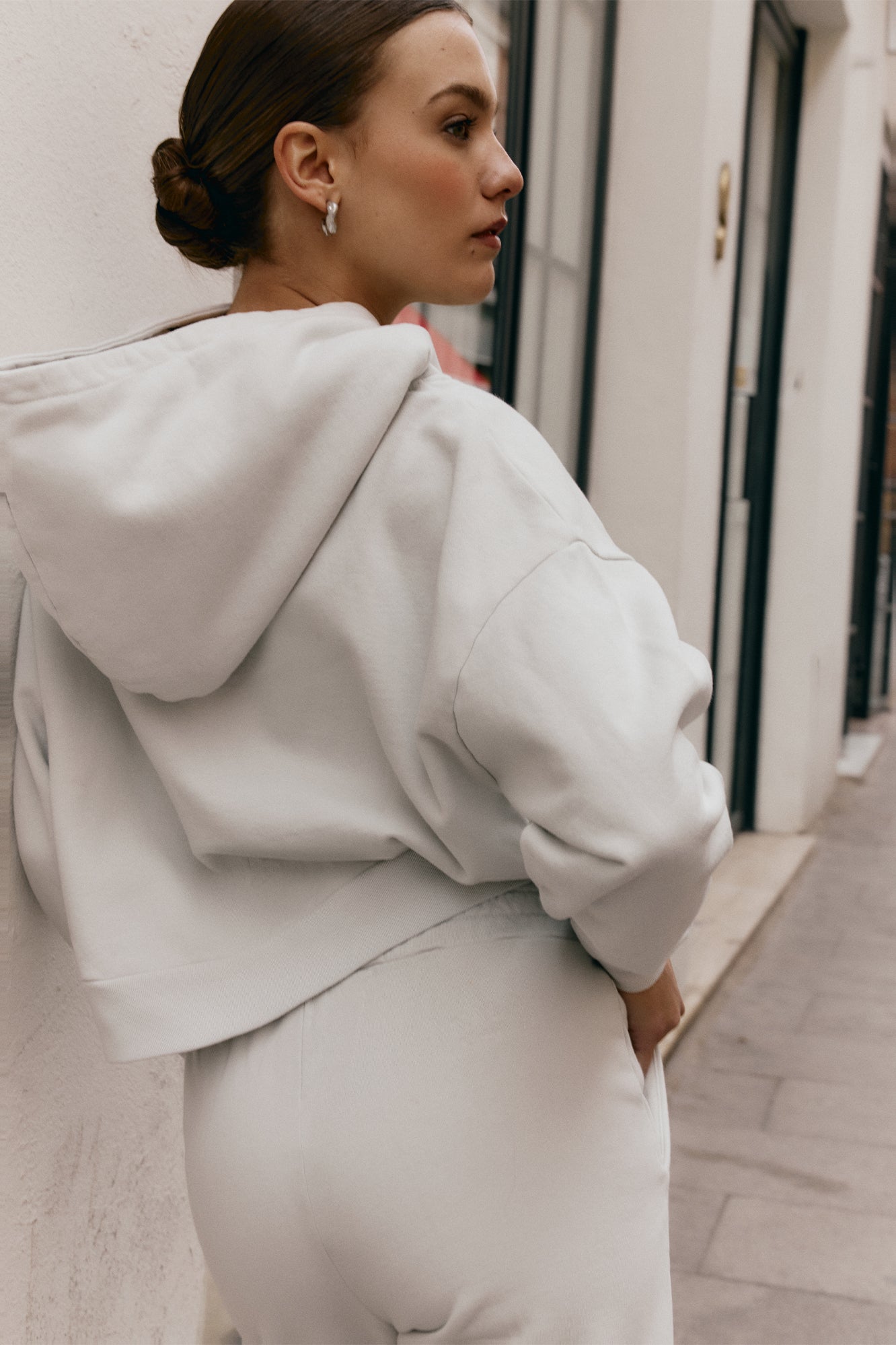 Grey Overlock hoodie
