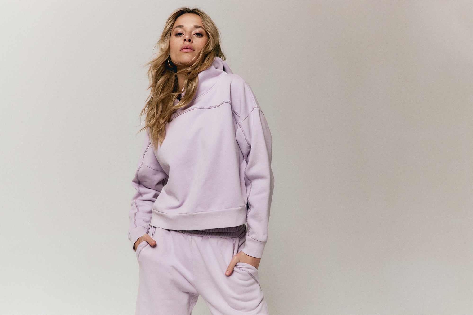 Lilac Overlock pants