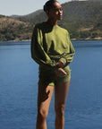 Tropical green pants woman