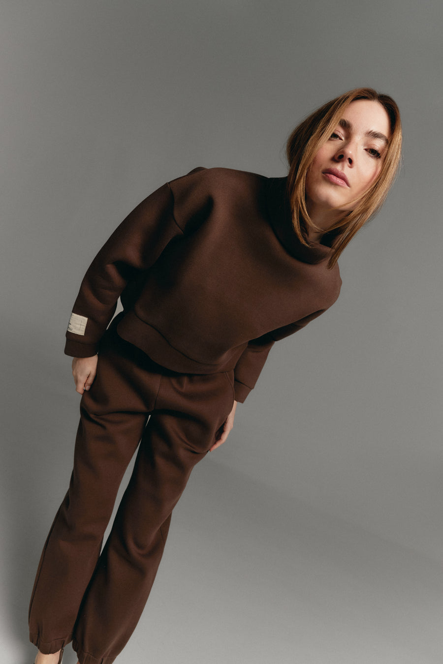 Fudge Brown neoprene sweater