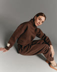 Fudge Brown neoprene sweater