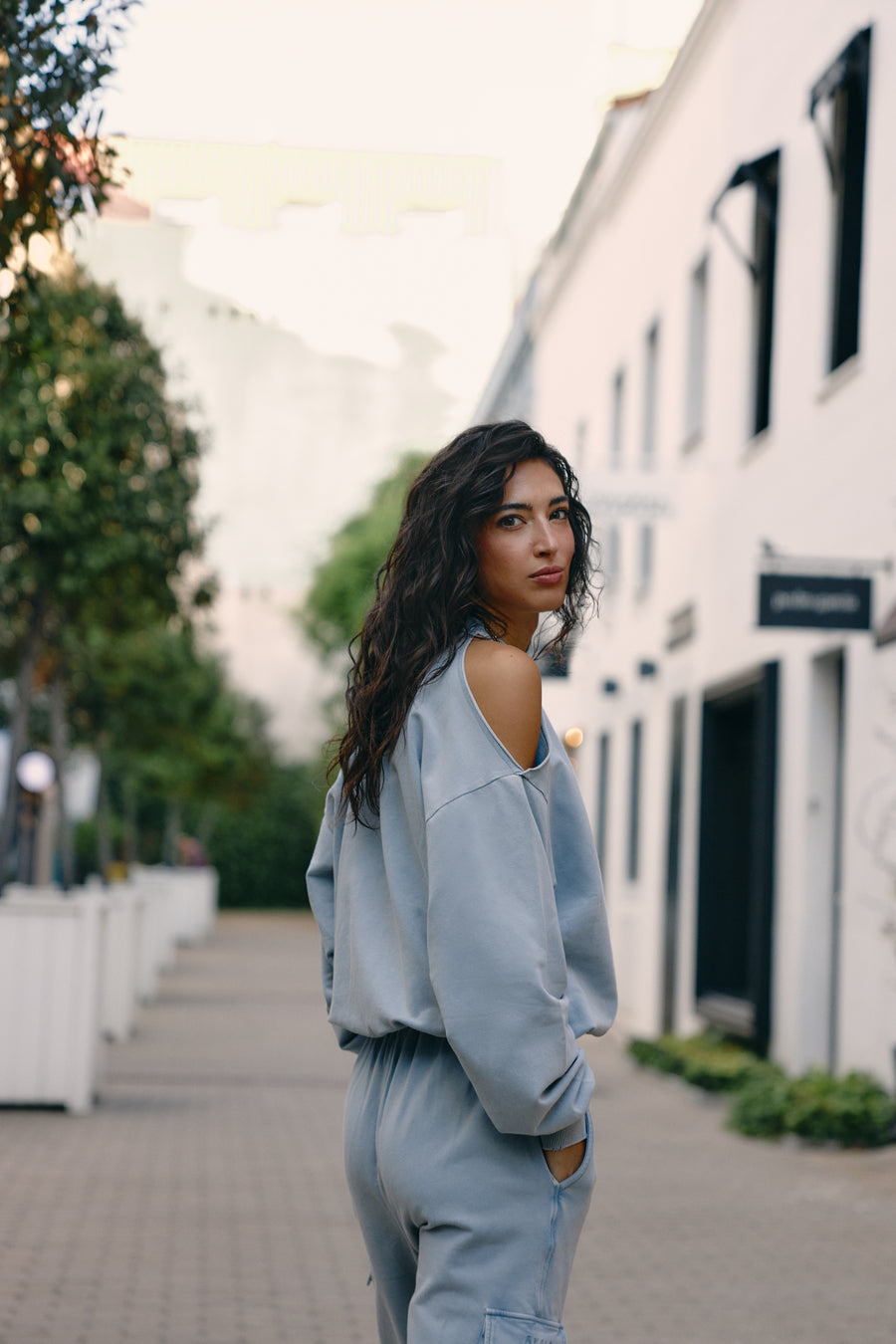 Dusty blue cargo sweater