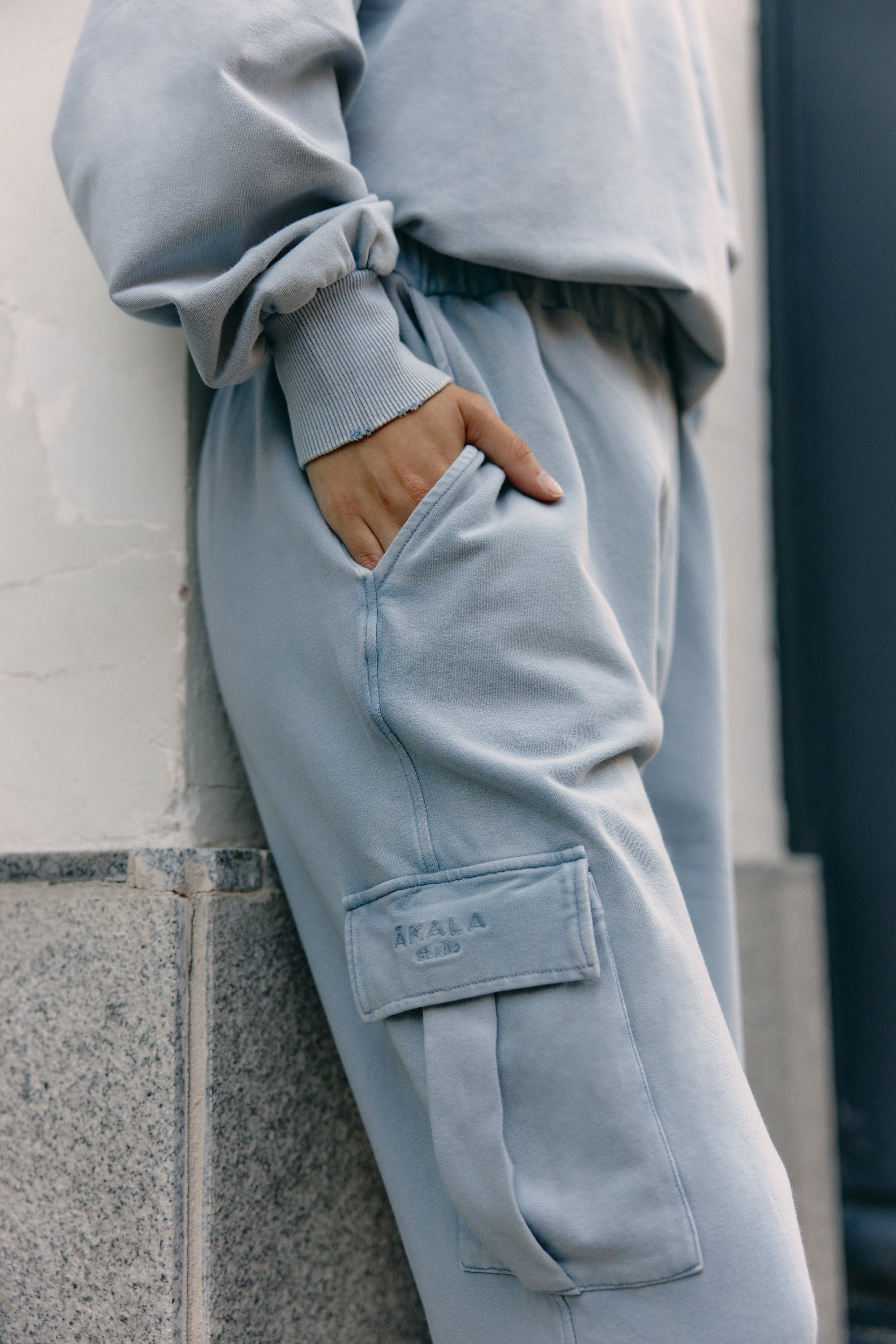 Dusty blue cargo pants