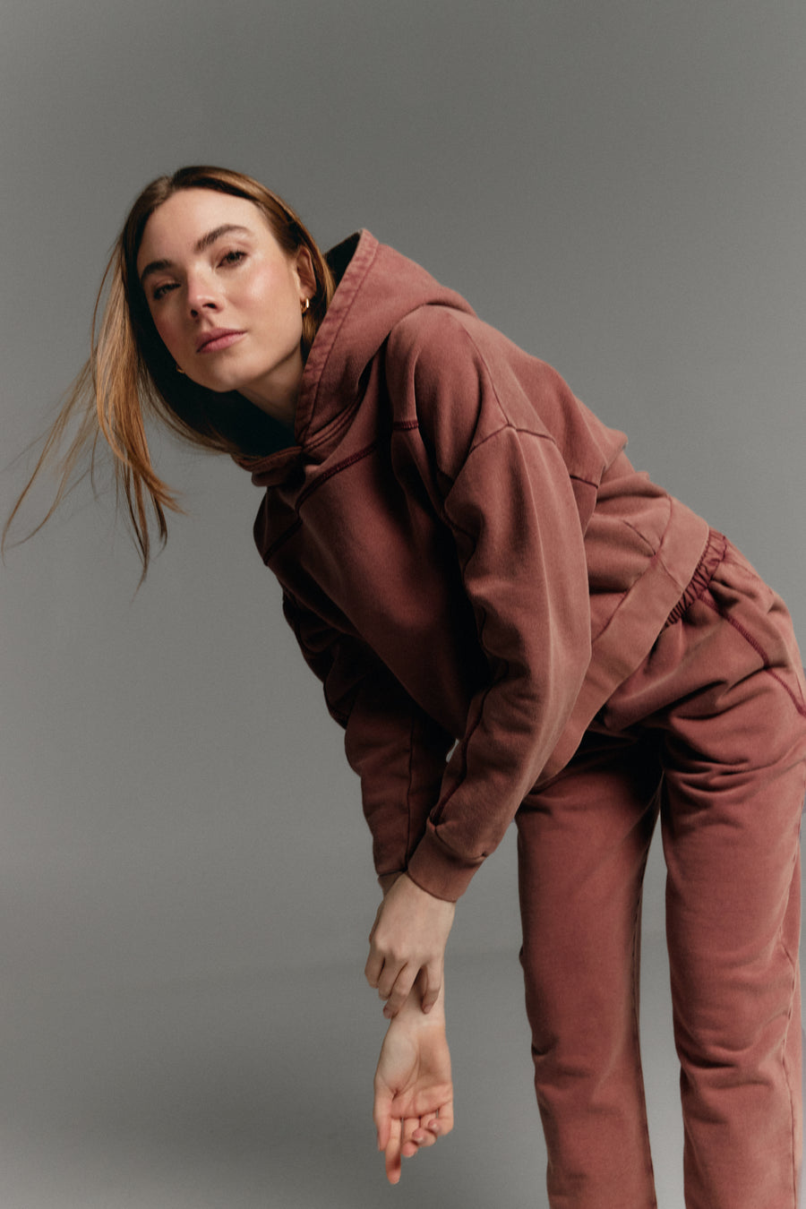 Pomegranate Overlock hoodie